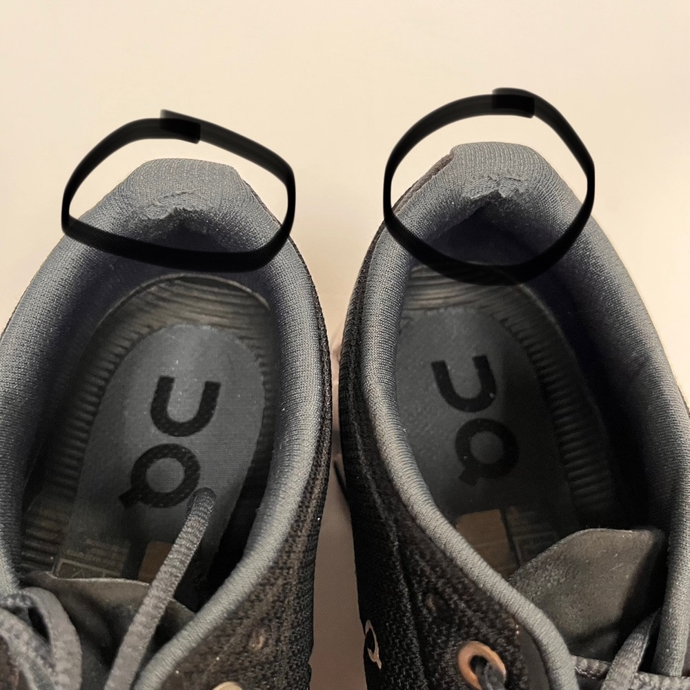 On Running On Cloud Sneakers - Classic Black and White Size 7.5 - Picture 10 of 13